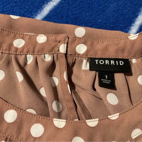 Torrid Brown Polka Dot Sleeveless Blouse - Picture 3 of 4